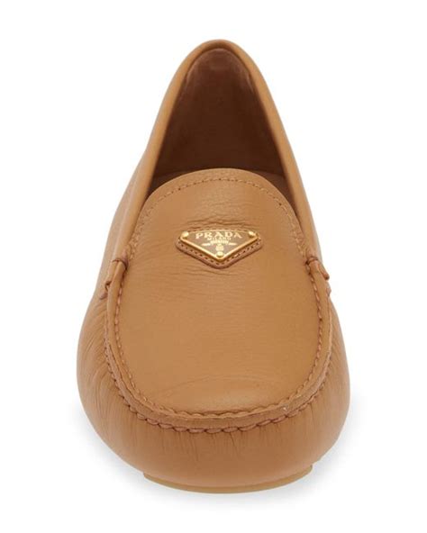 prada womens pebbled|Prada Triangle Logo Driving Loafer (Women) .